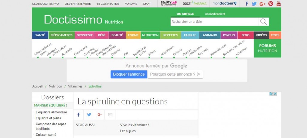 Press La spiruline en questions