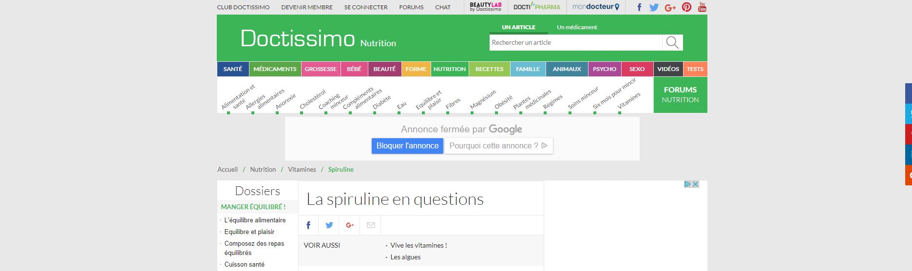 Press La spiruline en questions